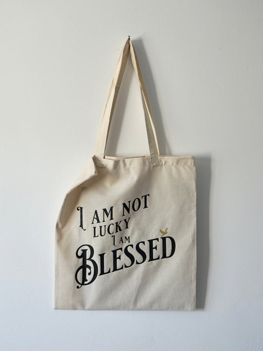 I'm not lucky I'm blessed - cotton tote bag